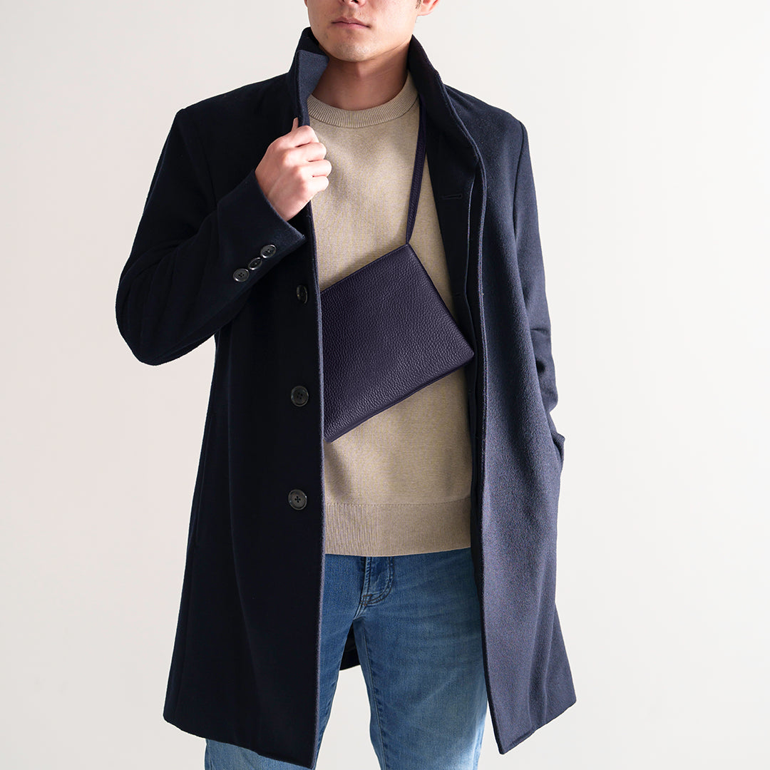 ［新古品］レザーサコッシュ ネイビー