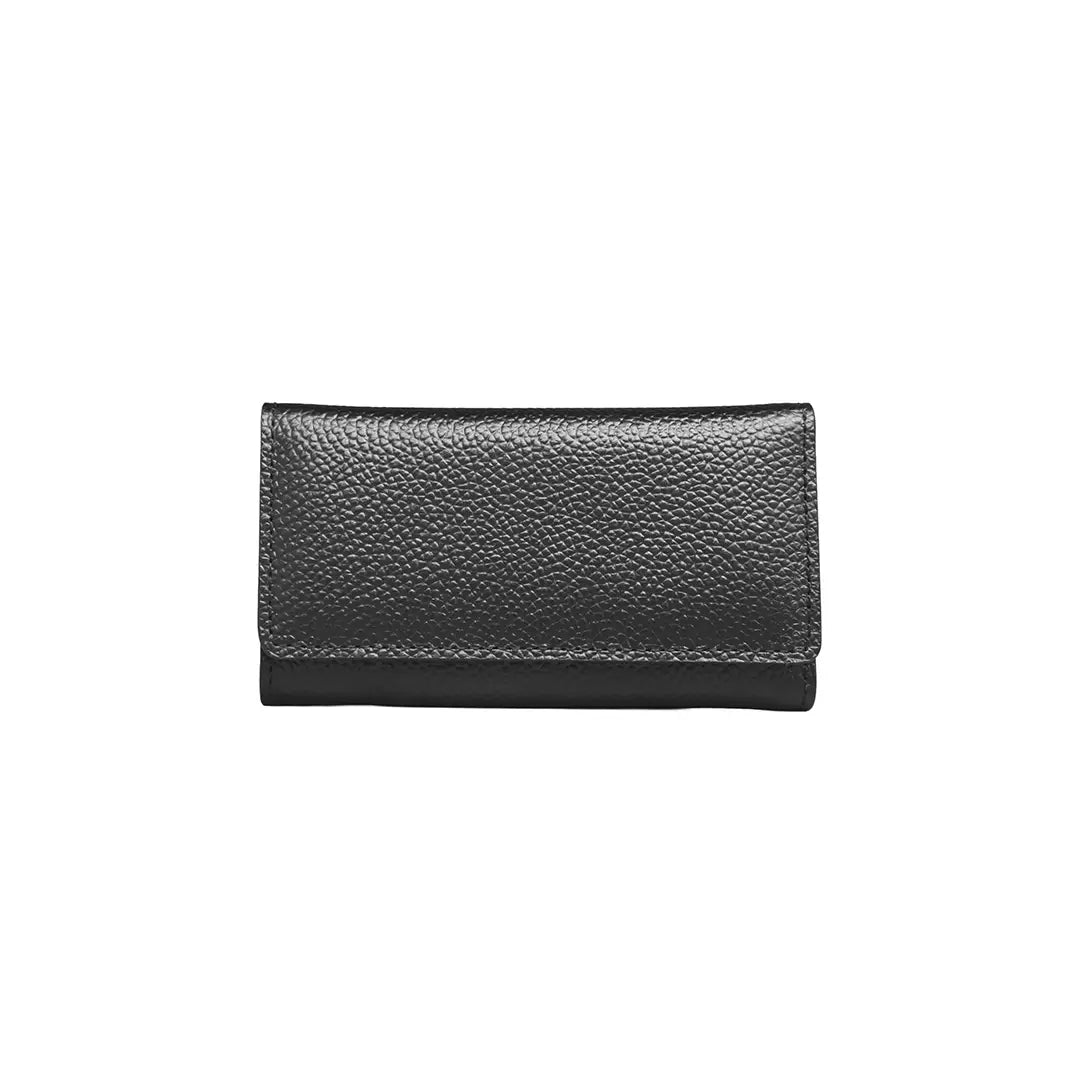 Pure Shrink Leather Key Case, Black