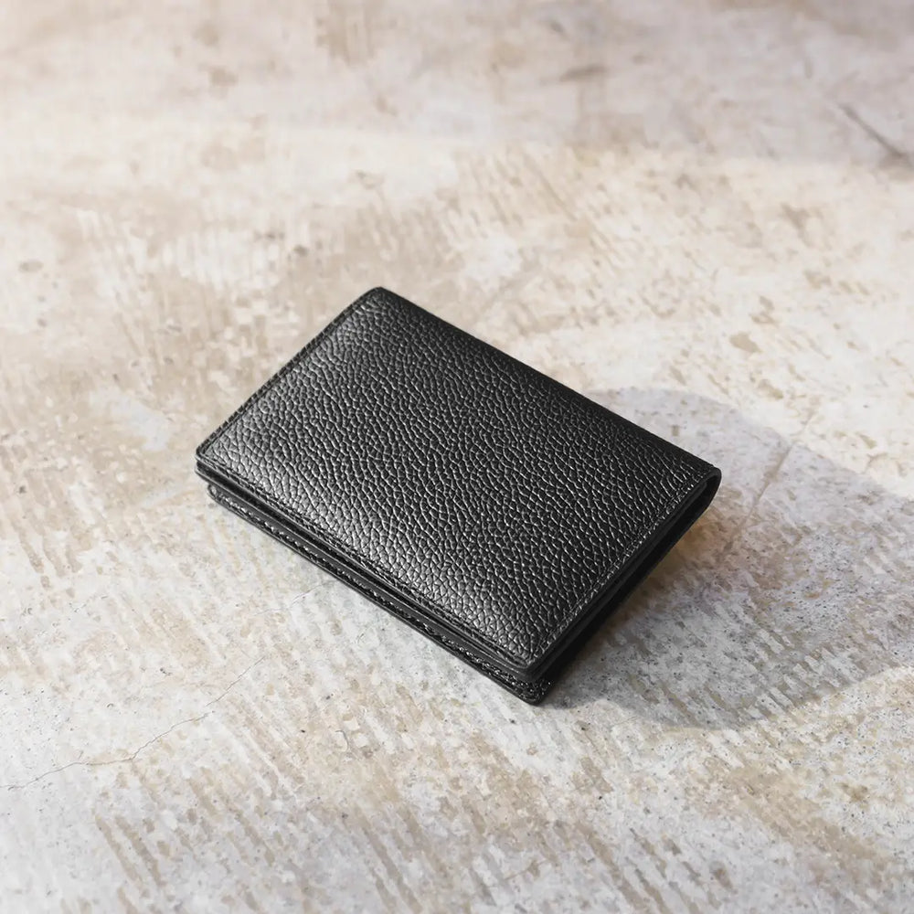 【極美品】HushTug　名刺入れ　カードケース　レザー　革　黒　ハッシュタグ ピュアシュリンクレザー レザーカードケース ブラック – HushTug