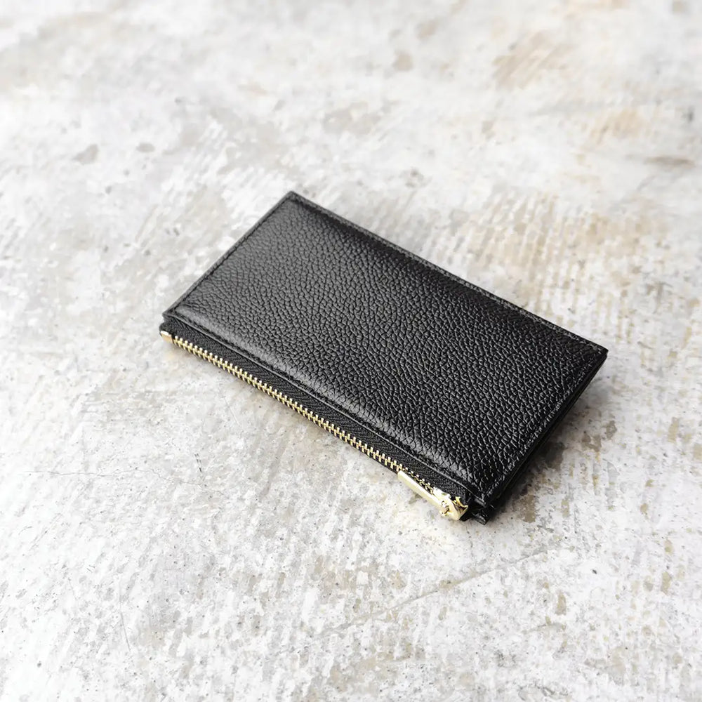 【極美品】HushTug　名刺入れ　カードケース　レザー　革　黒　ハッシュタグ ピュアシュリンクレザー レザーカードケース ブラック – HushTug