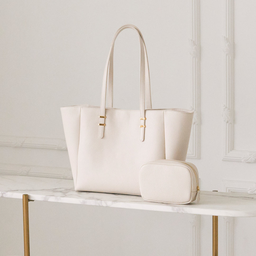 Makeup pouch pink beige