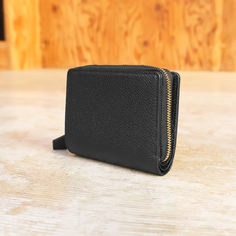 Pure Shrink Leather Medium Wallet Black