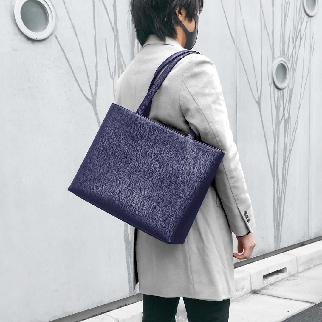 Navy Leather Tote