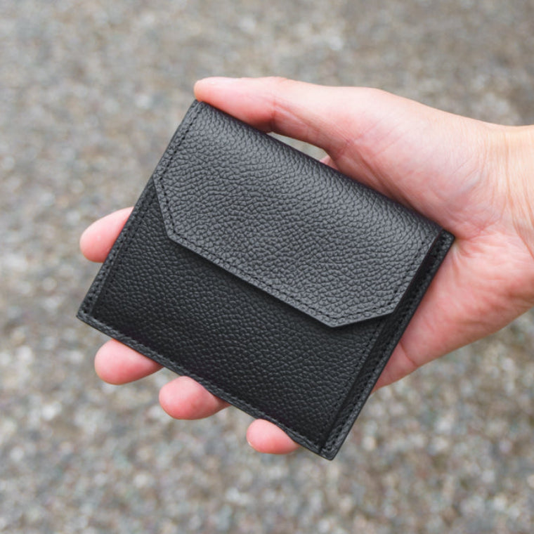 Pure Shrink Leather Long Wallet Black