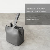 巾着レザーバッグ ダークグレー