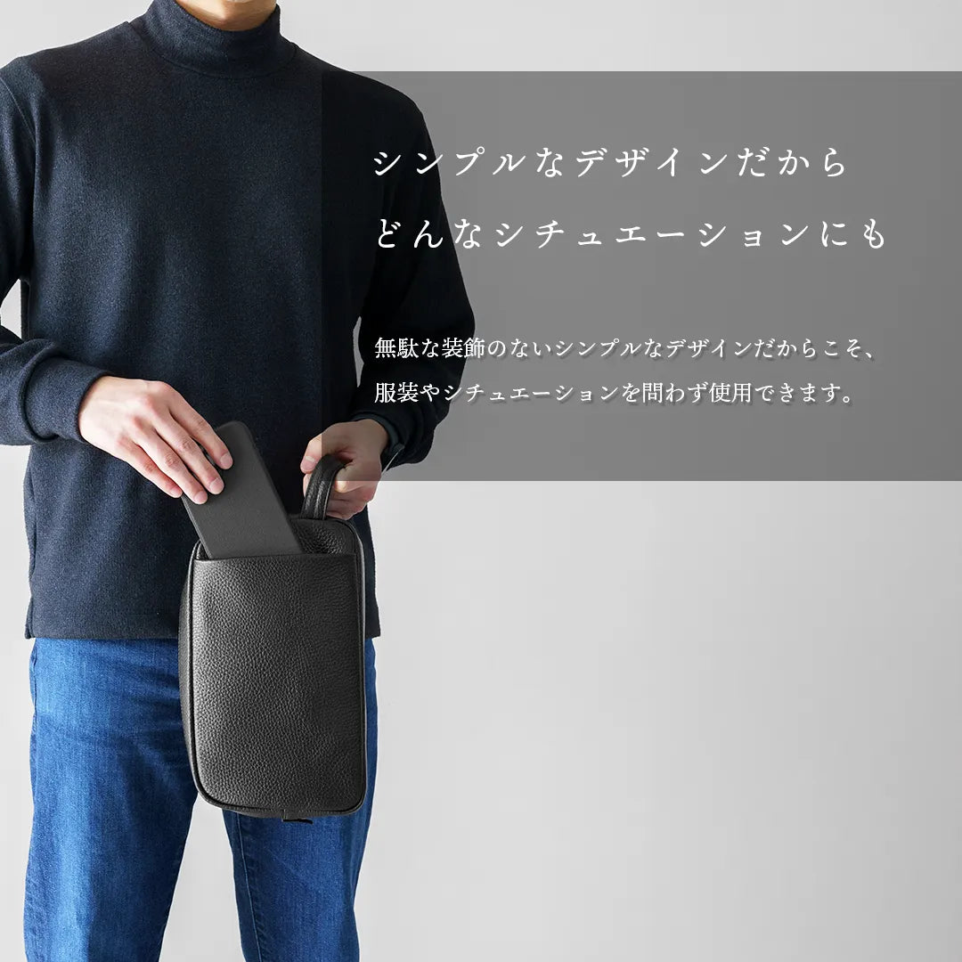 ［新古品］レザーサードバッグ ブラック