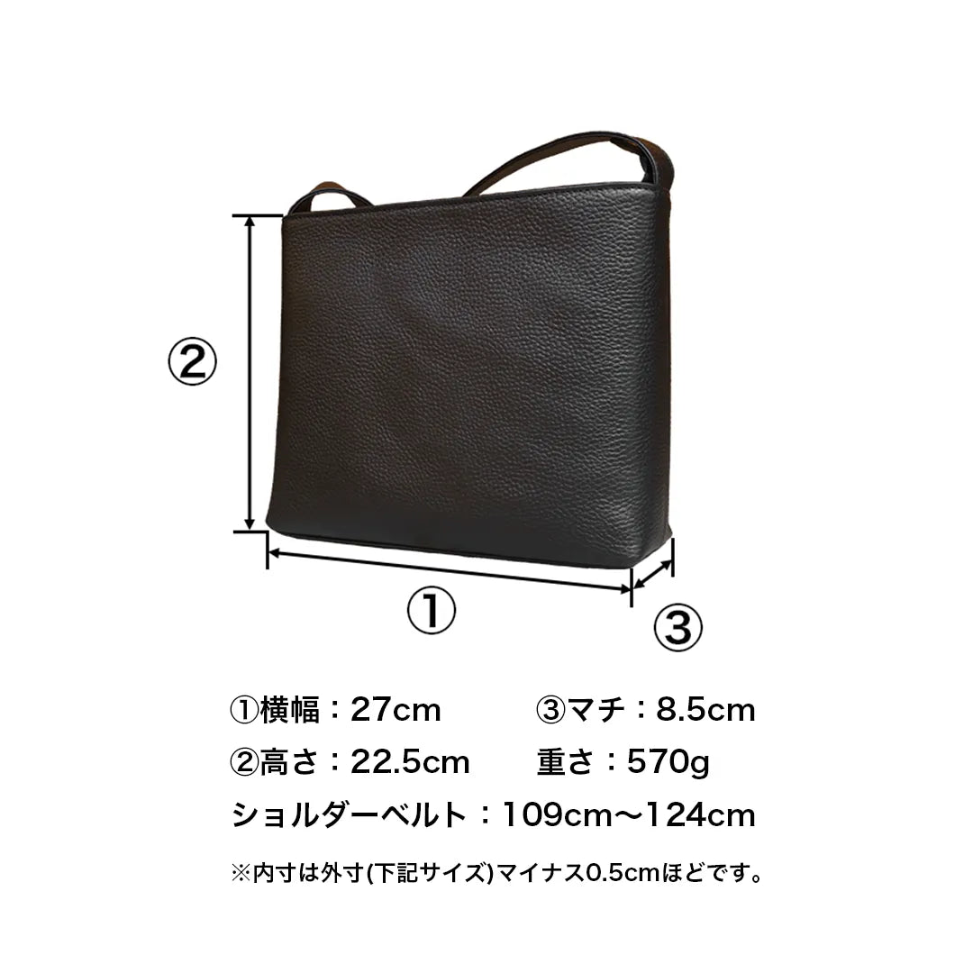 ［新古品］レザーショルダーバッグ ブラック