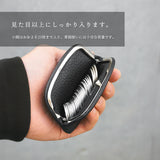 純收縮皮革碎片盒黑色（金色拉鍊）