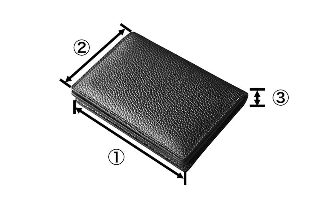 純縮水皮革卡片夾 黑色