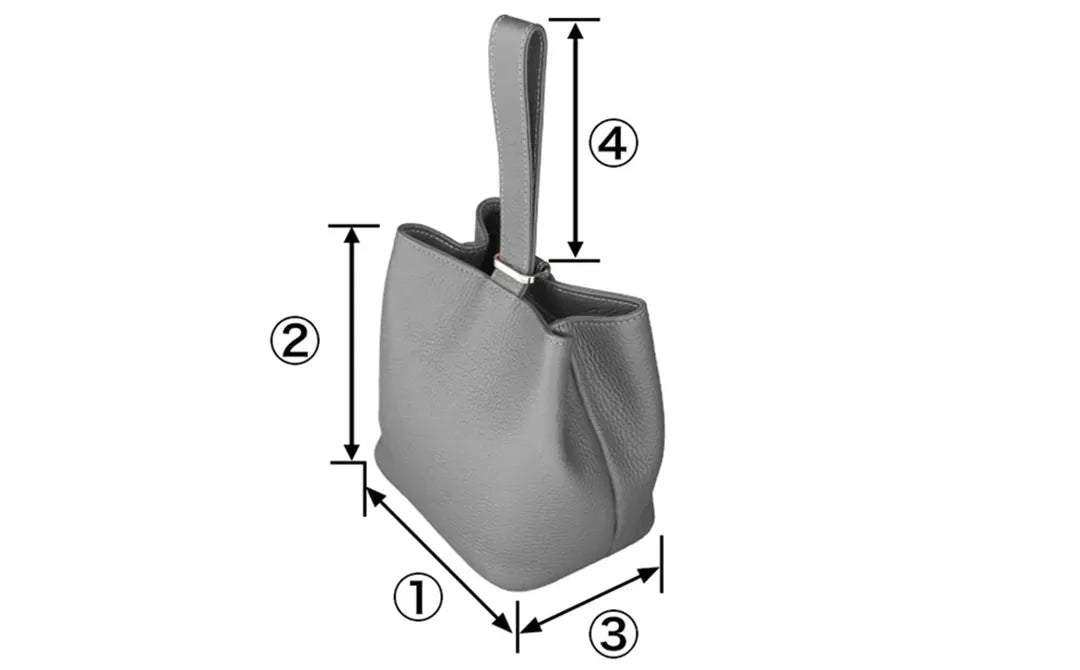 Drawstring Leather Bag Black