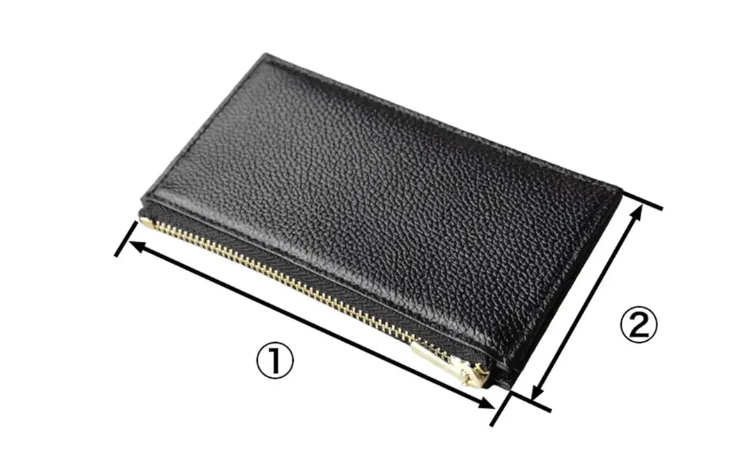 ピュアシュリンクレザー フラグメントケース ブラック(ゴールドジップ)