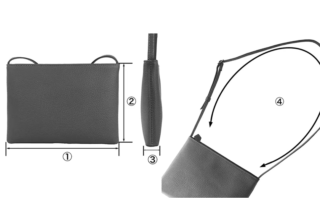 レザーサコッシュ ダークグレー