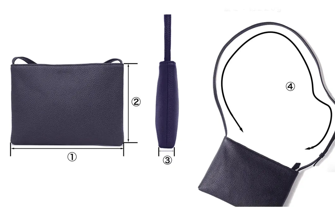 レザーサコッシュ ネイビー