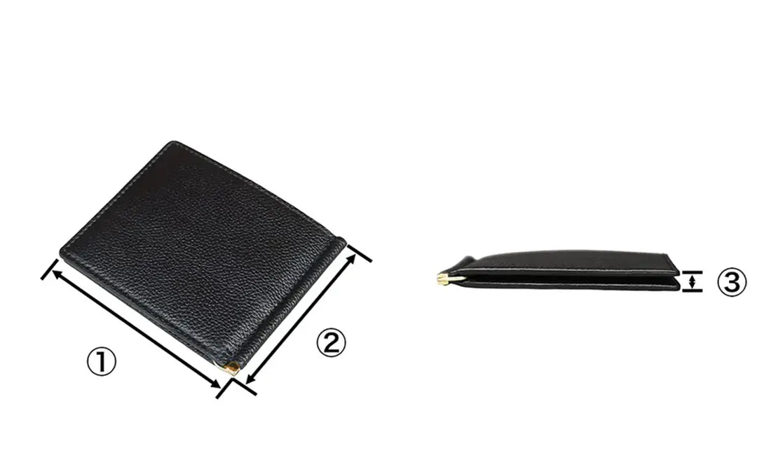 ピュアシュリンクレザー マネークリップ ブラック