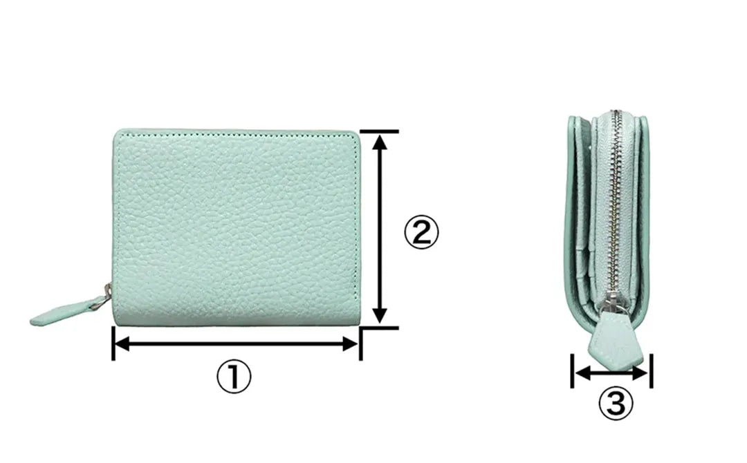 中型純縮水皮革皮夾 黑色