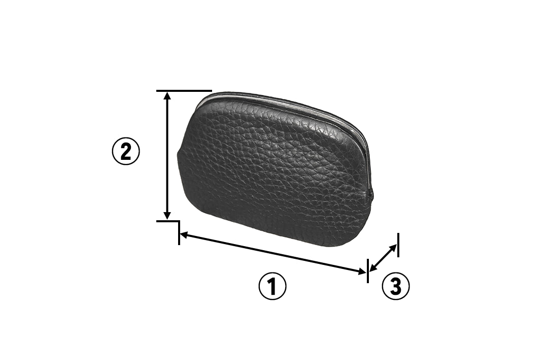 純收縮皮革碎片盒黑色（金色拉鍊）