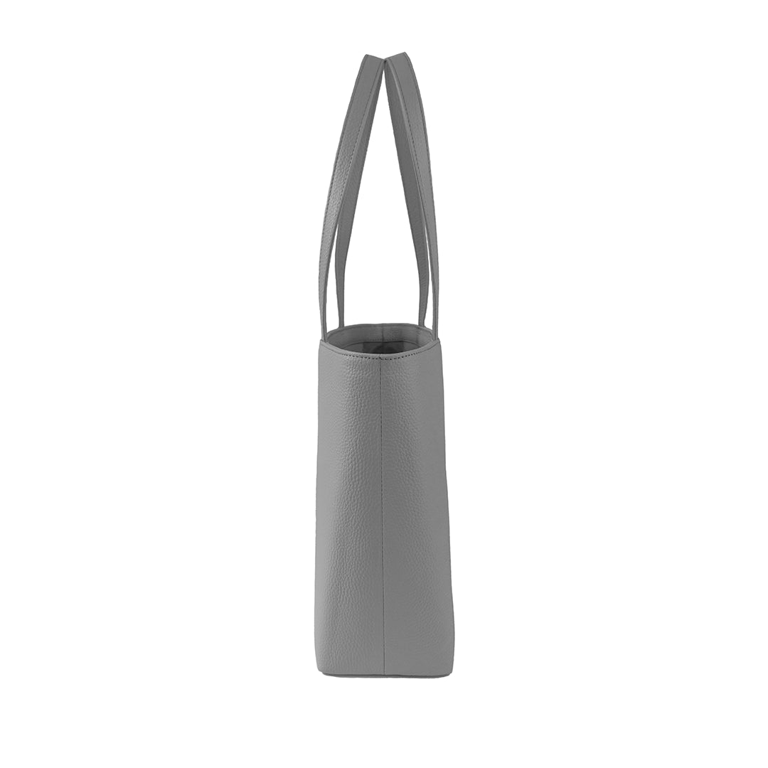 [New] Leather Tote, Dark Grey